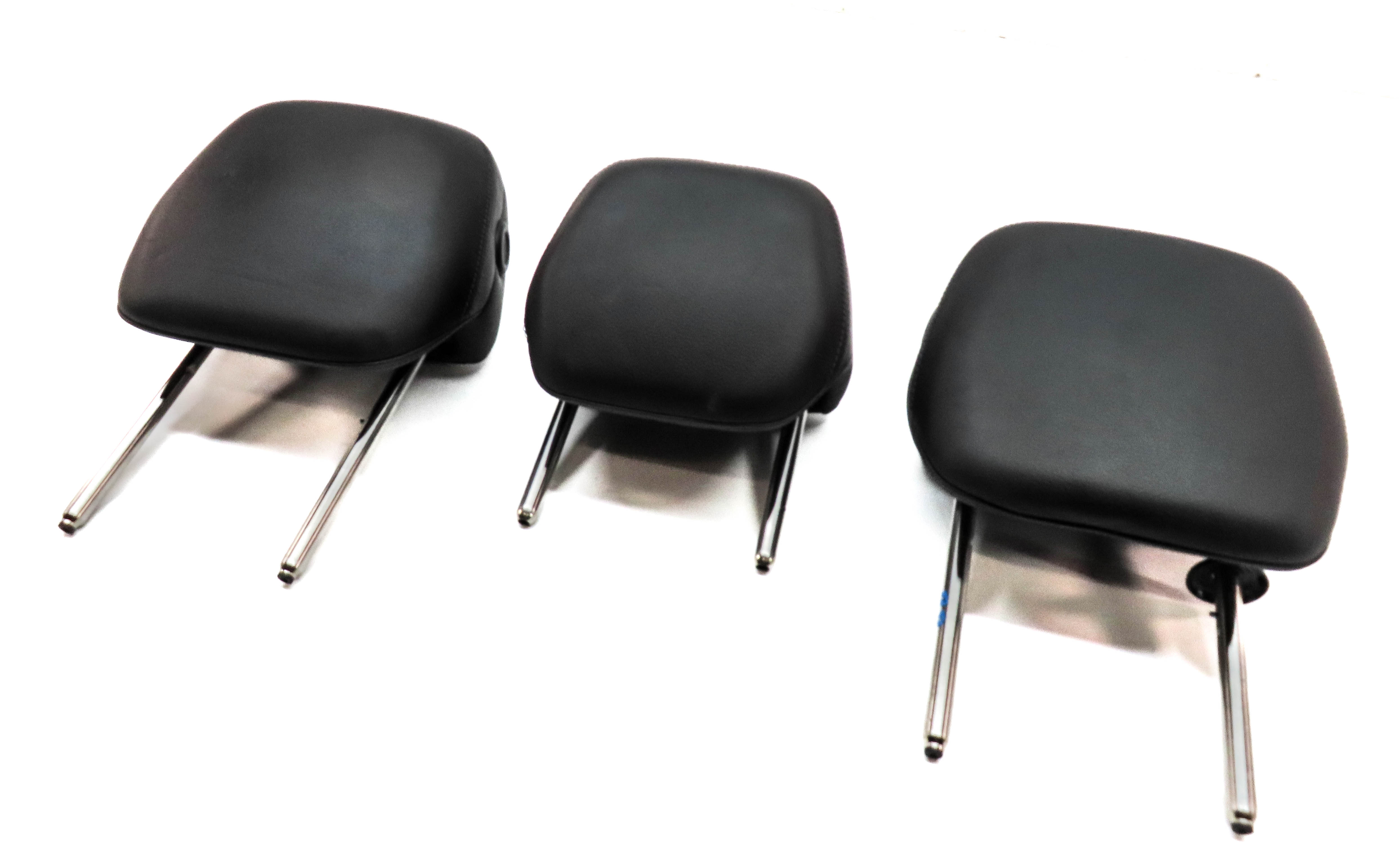 11-18 PORSCHE CAYENNE (958) REAR LEFT RIGHT & CENTER SEAT HEADREST SET 3 (Black) — exact item pictured